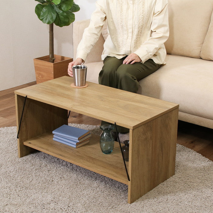 EZBOワイヤーテーブル OAK NA EZ-TA80 オｰクナチュラル 幅800×奥行420×高さ400mm fj-71867の画像