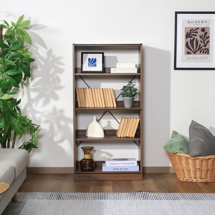 EZBOオープンラック4段 MBR EZ-OP4 ミディアムブラウン 幅600×奥行280×高さ1200mm fj-71870の画像