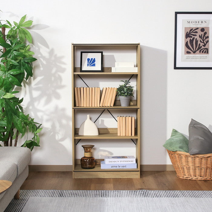 EZBOオープンラック4段 OAK NA EZ-OP4 オｰクナチュラル 幅600×奥行280×高さ1200mm fj-71871の画像