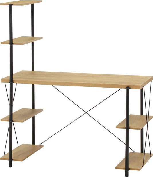 EZBOワイヤーロック片袖デスク OAK NA EZ-DK120 オｰクナチュラル 幅1220×奥行565×高さ1370mm fj-71873の画像