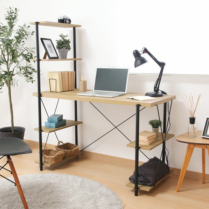 EZBOワイヤーロック片袖デスク OAK NA EZ-DK120 オｰクナチュラル 幅1220×奥行565×高さ1370mm fj-71873の画像