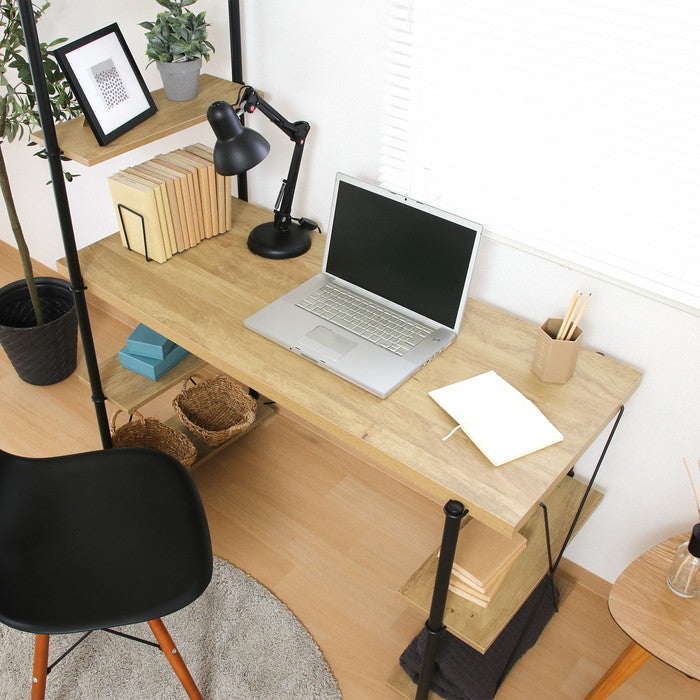 EZBOワイヤーロック片袖デスク OAK NA EZ-DK120 オｰクナチュラル 幅1220×奥行565×高さ1370mm fj-71873の画像