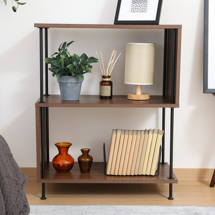 EZBOツイストロックS型ディスプレイラック3段 MBR EZ-DS3 ミディアムブラウン 幅600×奥行300×高さ745mm fj-71874の画像