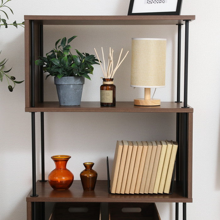 EZBOツイストロックS型ディスプレイラック4段 MBR EZ-DS4 ミディアムブラウン 幅600×奥行300×高さ1070mm fj-71876の画像