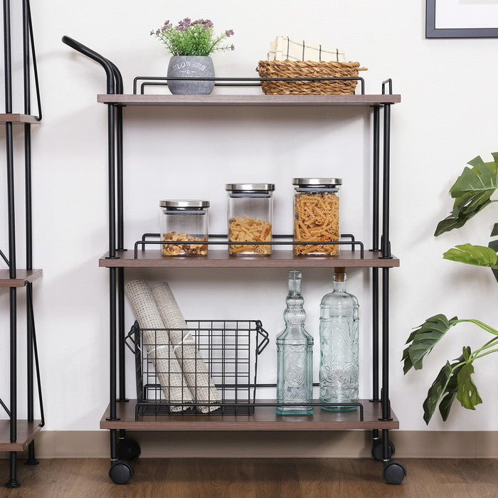 EZBOツイストロック キッチンカート MBR EZ-KC ミディアムブラウン 幅680×奥行300×高さ900mm fj-71878の画像