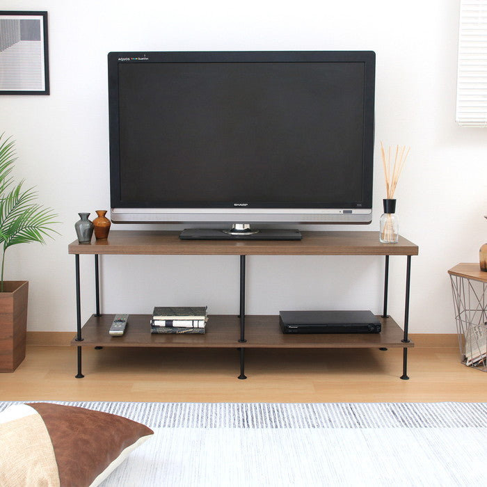 EZBOツイストロック テレビ台 TV台120幅 MBR EZ-TV120 ミディアムブラウン 幅1200×奥行400×高さ480mm fj-71880の画像