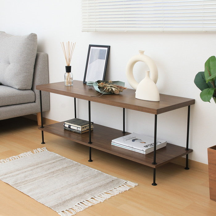 EZBOツイストロック テレビ台 TV台120幅 MBR EZ-TV120 ミディアムブラウン 幅1200×奥行400×高さ480mm fj-71880の画像