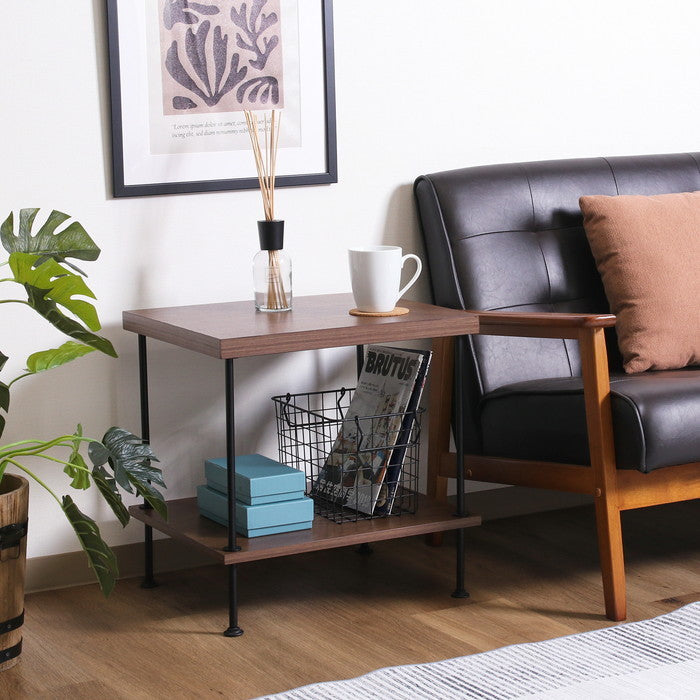 EZBOツイストロック サイドテーブル MBR EZ-STA ミディアムブラウン 幅470×奥行400×高さ480mm fj-71884の画像