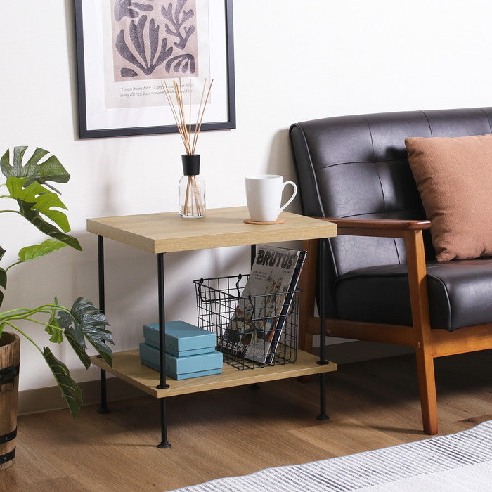 EZBOツイストロック サイドテーブル OAK NA EZ-STA オｰクナチュラル 幅470×奥行400×高さ480mm fj-71885の画像