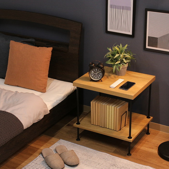 EZBOツイストロック サイドテーブル OAK NA EZ-STA オｰクナチュラル 幅470×奥行400×高さ480mm fj-71885の画像