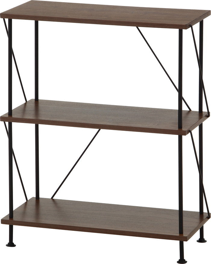 EZBOツイストロック オープンラック3段 MBR EZ-OP03 ミディアムブラウン 幅615×奥行306×高さ740mm fj-71886の画像