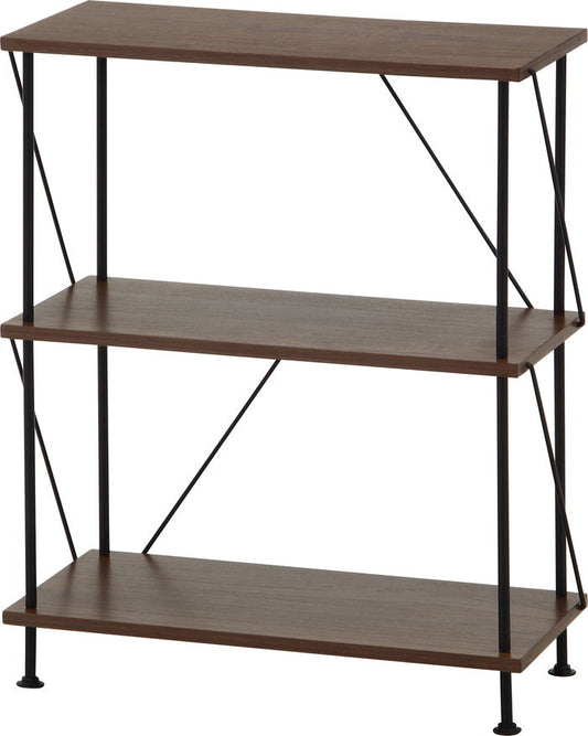 EZBOツイストロック オープンラック3段 MBR EZ-OP03 ミディアムブラウン 幅615×奥行306×高さ740mm fj-71886の画像