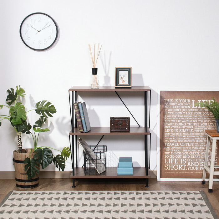 EZBOツイストロック オープンラック3段 MBR EZ-OP03 ミディアムブラウン 幅615×奥行306×高さ740mm fj-71886の画像