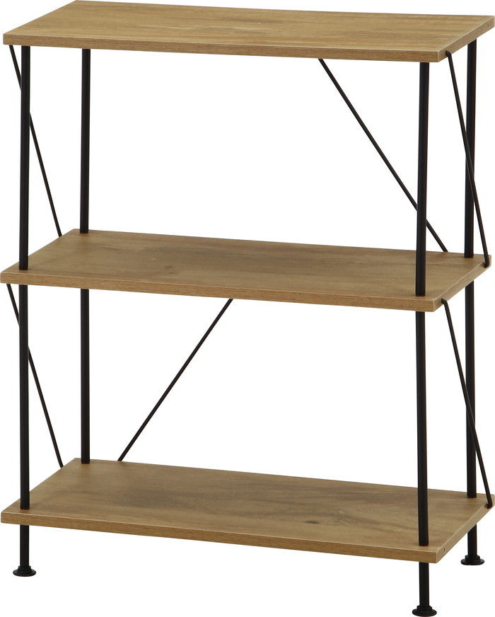 EZBOツイストロック オープンラック3段 OAK NA EZ-OP03 オｰクナチュラル 幅615×奥行306×高さ740mm fj-71887の画像