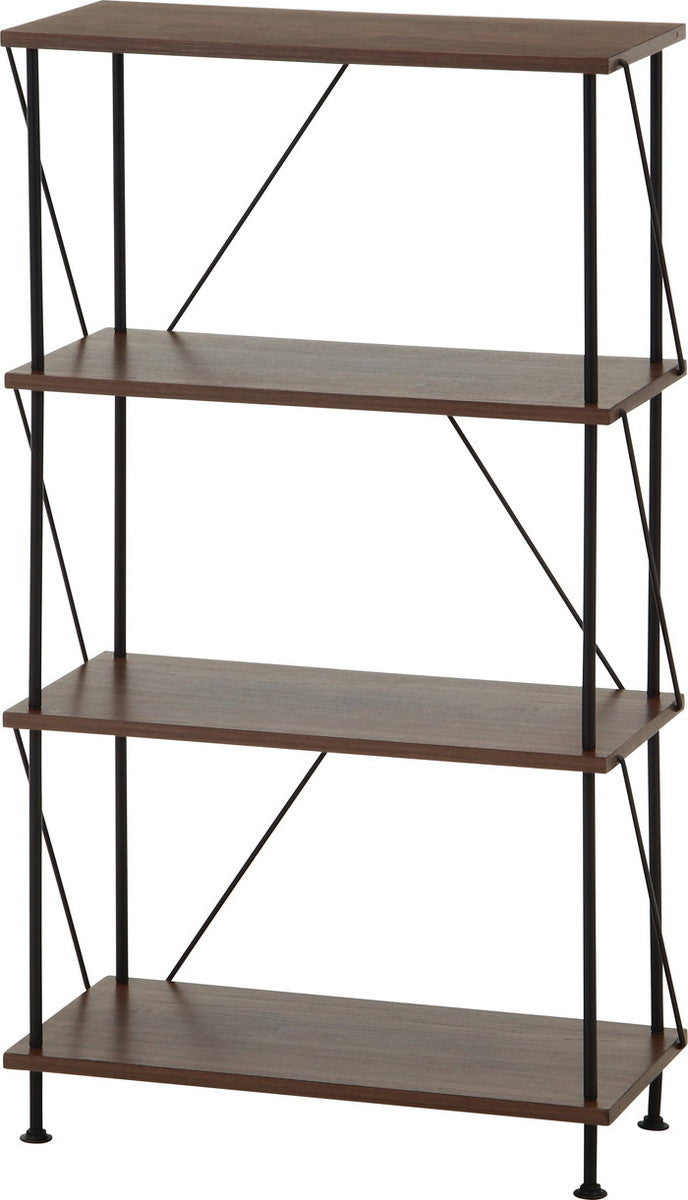 EZBOツイストロック オープンラック4段 MBR EZ-OP04 ミディアムブラウン 幅615×奥行306×高さ1065mm fj-71888の画像