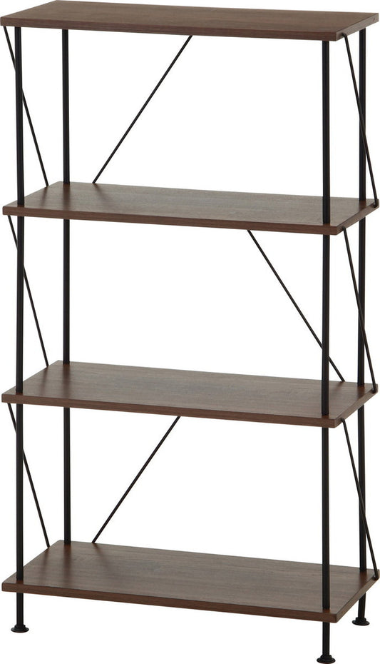 EZBOツイストロック オープンラック4段 MBR EZ-OP04 ミディアムブラウン 幅615×奥行306×高さ1065mm fj-71888の画像