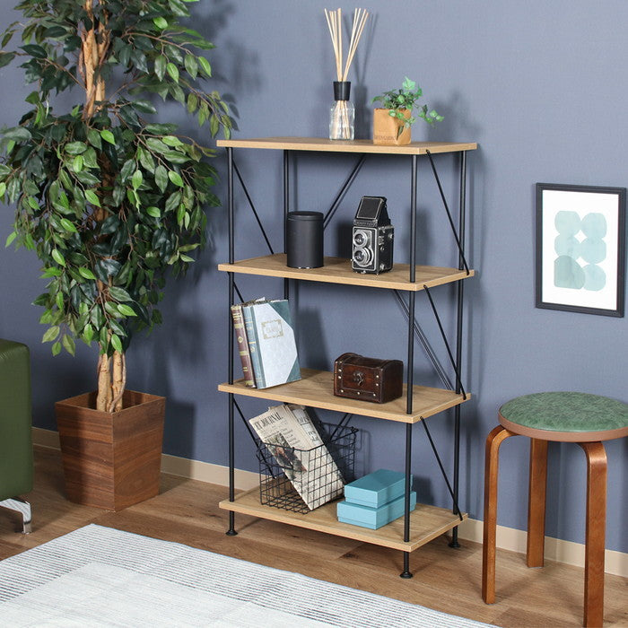 EZBOツイストロック オープンラック4段 OAK NA EZ-OP04 オｰクナチュラル 幅615×奥行306×高さ1065mm fj-71889の画像