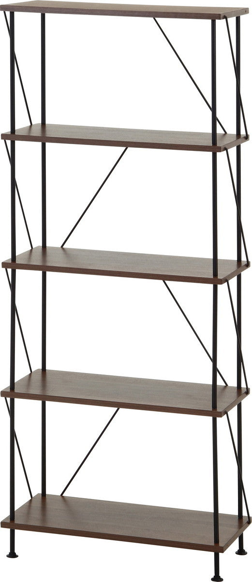 EZBOツイストロック オープンラック5段 MBR EZ-OP05 ミディアムブラウン 幅615×奥行306×高さ1390mm fj-71890の画像