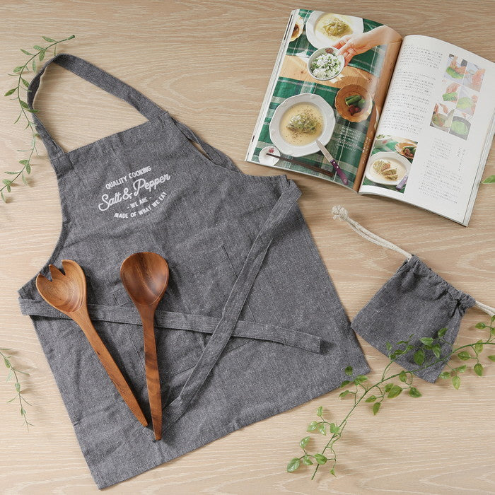 お手伝いエプロン Salt&Pepper チャコール 幅480×奥行2×高さ535 fj-71953の画像