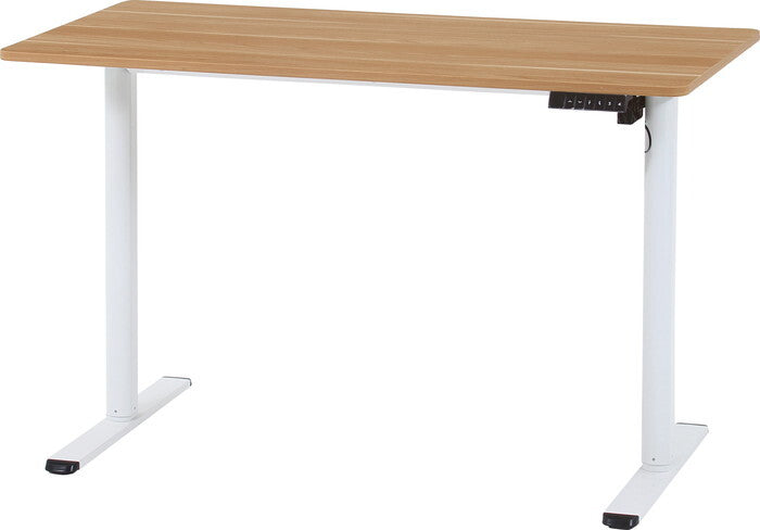 電動昇降 デスク クロイー NA×WH ナチュラル×ホワイト 組立品 W1200×D610×H730-1180mm fj-72051の画像