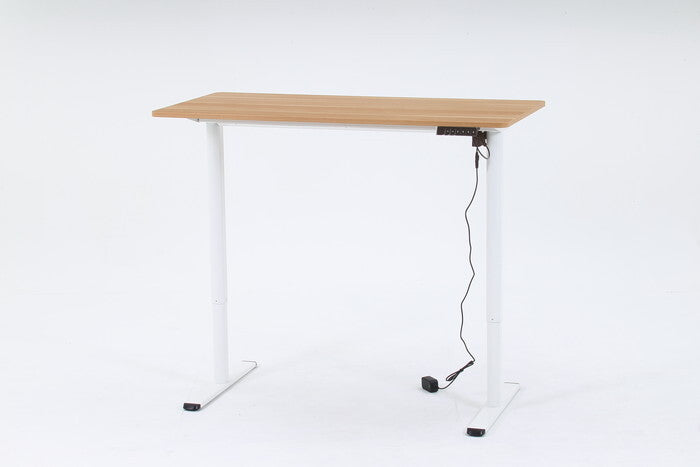 電動昇降 デスク クロイー NA×WH ナチュラル×ホワイト 組立品 W1200×D610×H730-1180mm fj-72051の画像