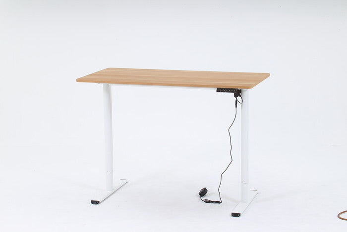 電動昇降 デスク クロイー NA×WH ナチュラル×ホワイト 組立品 W1200×D610×H730-1180mm fj-72051の画像