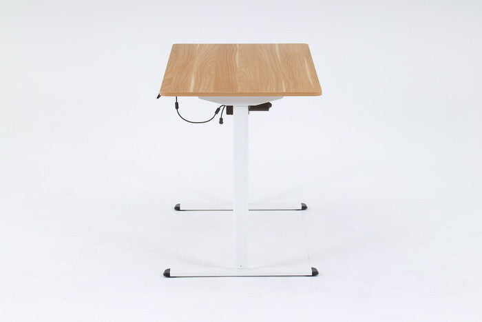 電動昇降 デスク クロイー NA×WH ナチュラル×ホワイト 組立品 W1200×D610×H730-1180mm fj-72051の画像