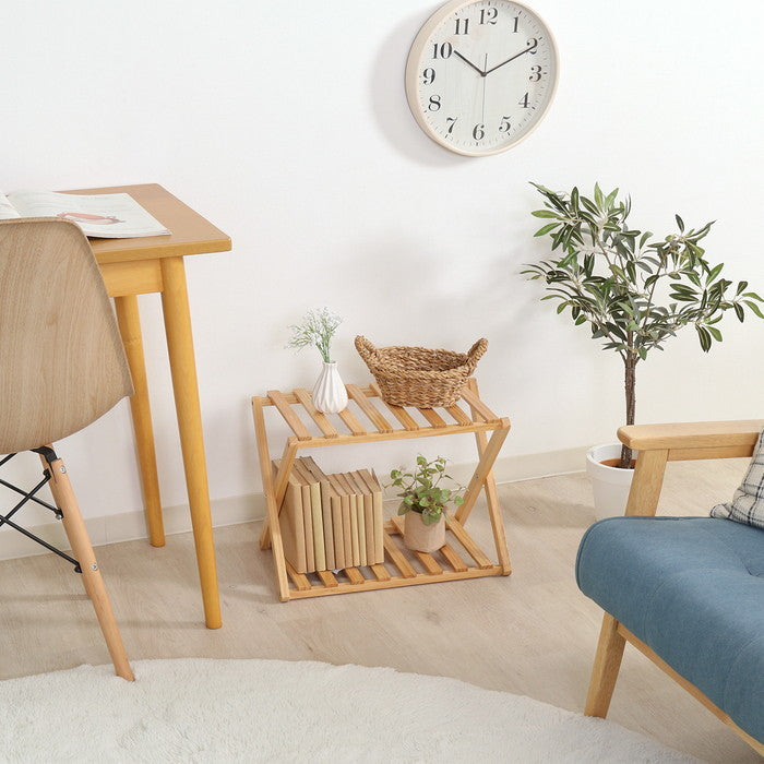 フォールディング ウッドラック リム 2段 NAxNA NAxNA 幅450×奥行270×高さ320 折りたたみ 折り畳み fj-72151の画像