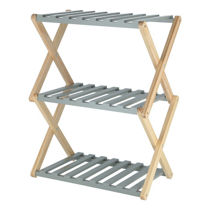 フォールディング ウッドラック リム 3段 GYxNA GYxNA 幅450×奥行270×高さ620 折りたたみ 折り畳み fj-72156の画像