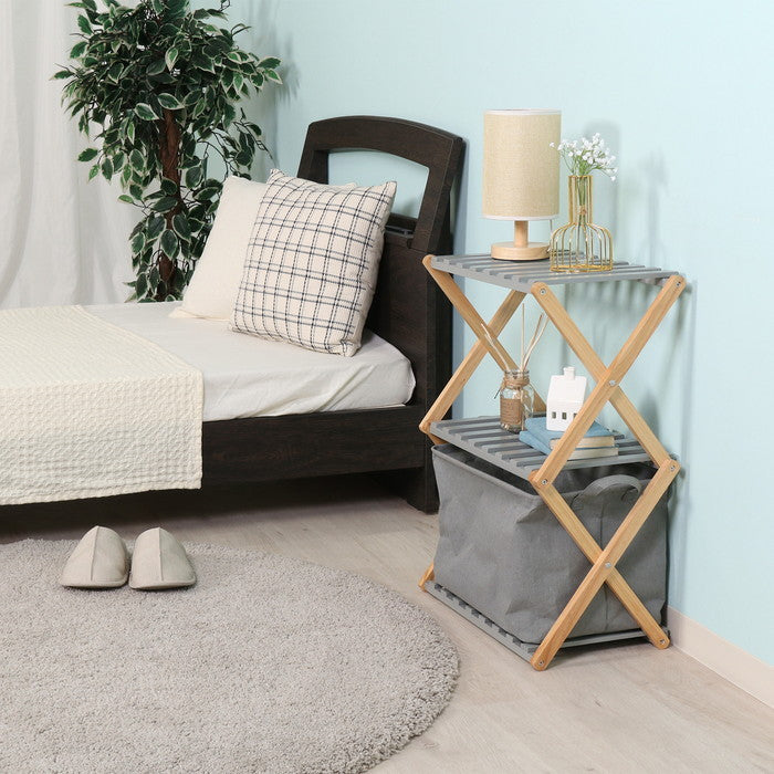 フォールディング ウッドラック リム 3段 GYxNA GYxNA 幅450×奥行270×高さ620 折りたたみ 折り畳み fj-72156の画像