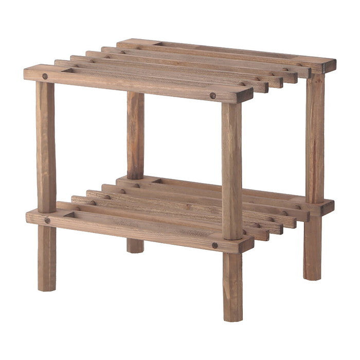 マルチ フリーラック ハーフ 2段 ブラウン 幅315×奥行265×高さ290 fj-72491の画像