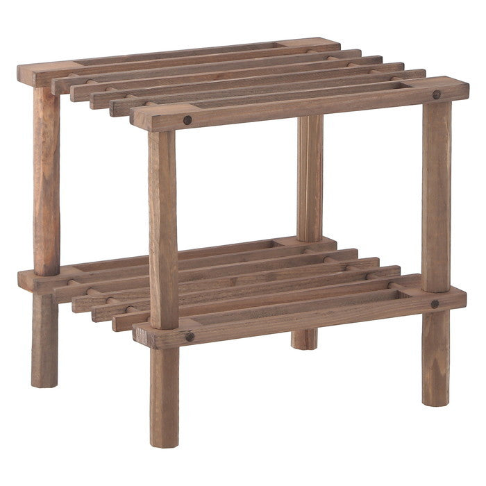 マルチ フリーラック ハーフ 2段 ブラウン 幅315×奥行265×高さ290 fj-72491の画像