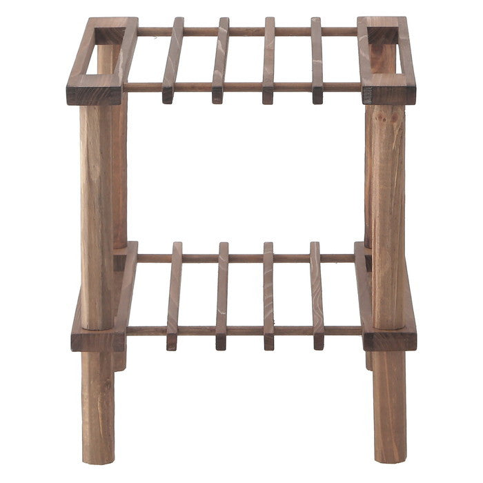 マルチ フリーラック ハーフ 2段 ブラウン 幅315×奥行265×高さ290 fj-72491の画像