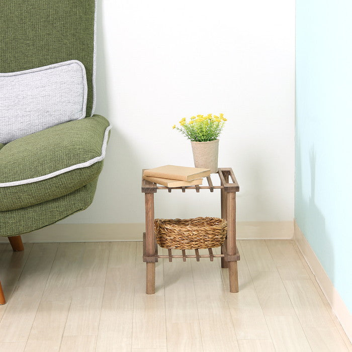 マルチ フリーラック ハーフ 2段 ブラウン 幅315×奥行265×高さ290 fj-72491の画像