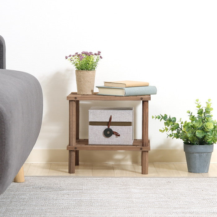 マルチ フリーラック ハーフ 2段 ブラウン 幅315×奥行265×高さ290 fj-72491の画像