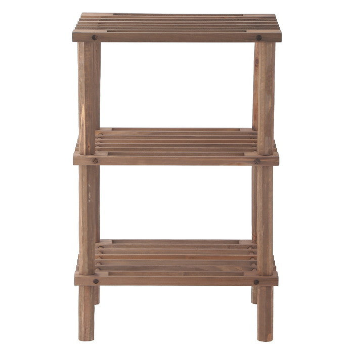 マルチ フリーラック ハーフ 3段 ブラウン 幅315×奥行265×高さ480 fj-72492の画像