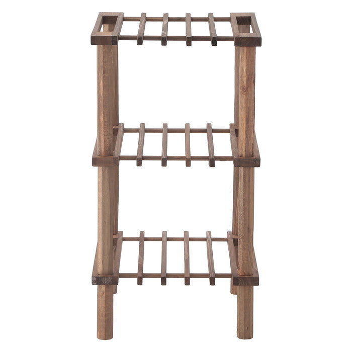 マルチ フリーラック ハーフ 3段 ブラウン 幅315×奥行265×高さ480 fj-72492の画像