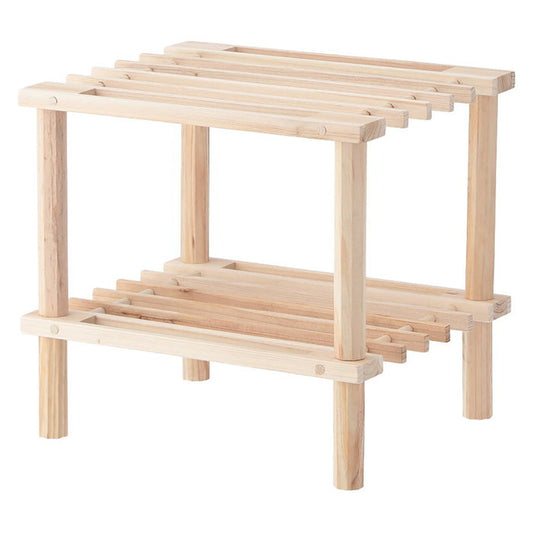 マルチ フリーラック ハーフ 2段 ナチュラル 幅315×奥行265×高さ290 fj-72493の画像