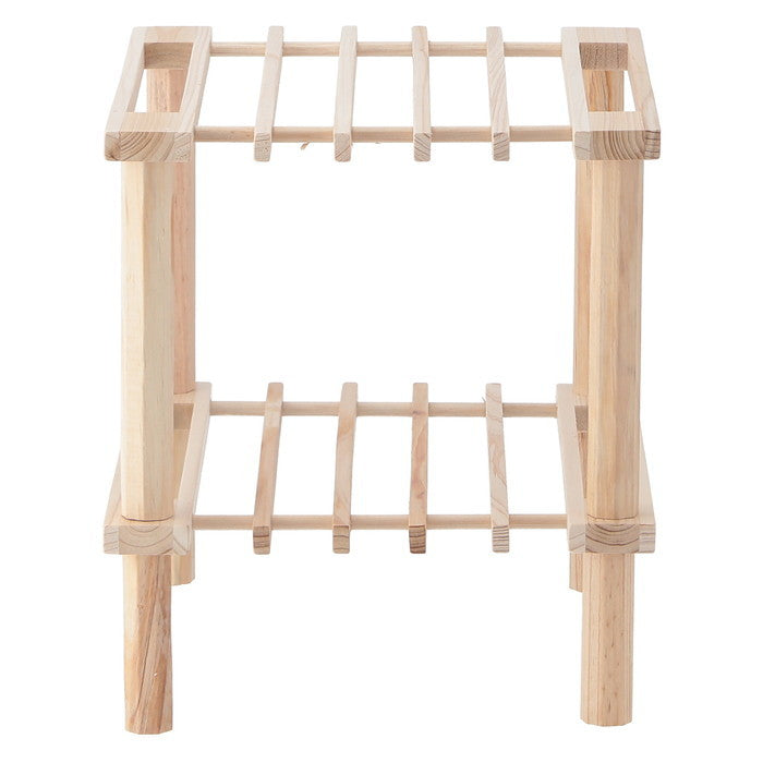 マルチ フリーラック ハーフ 2段 ナチュラル 幅315×奥行265×高さ290 fj-72493の画像