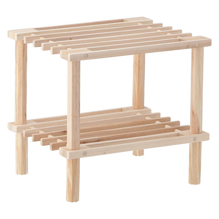 マルチ フリーラック ハーフ 2段 ナチュラル 幅315×奥行265×高さ290 fj-72493の画像