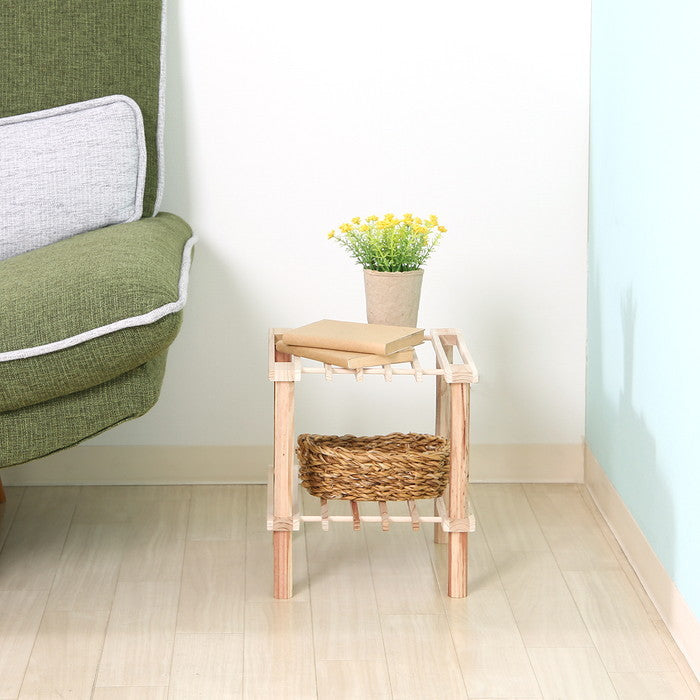 マルチ フリーラック ハーフ 2段 ナチュラル 幅315×奥行265×高さ290 fj-72493の画像