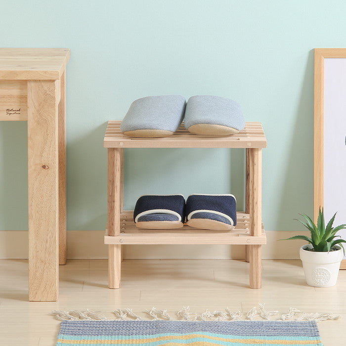 マルチ フリーラック ハーフ 2段 ナチュラル 幅315×奥行265×高さ290 fj-72493の画像