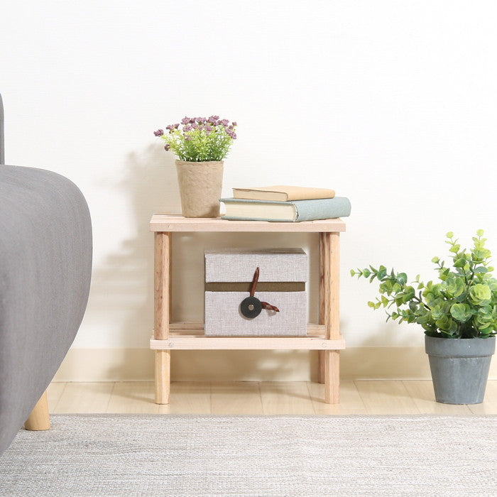 マルチ フリーラック ハーフ 2段 ナチュラル 幅315×奥行265×高さ290 fj-72493の画像