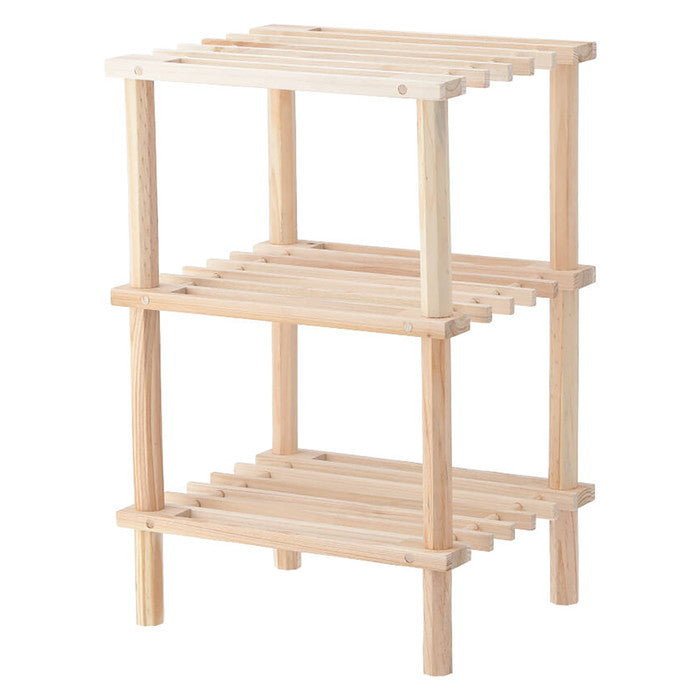 マルチ フリーラック ハーフ 3段 ナチュラル 幅315×奥行265×高さ480 fj-72494の画像