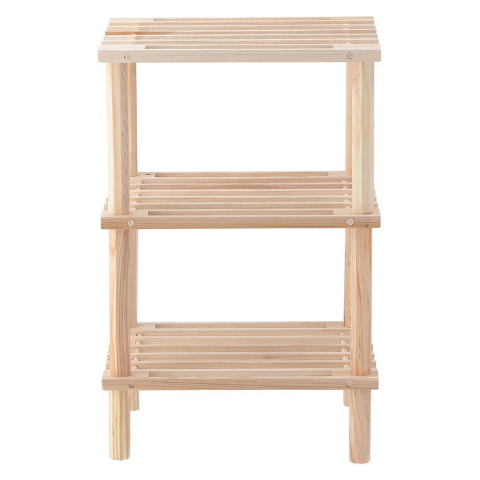 マルチ フリーラック ハーフ 3段 ナチュラル 幅315×奥行265×高さ480 fj-72494の画像