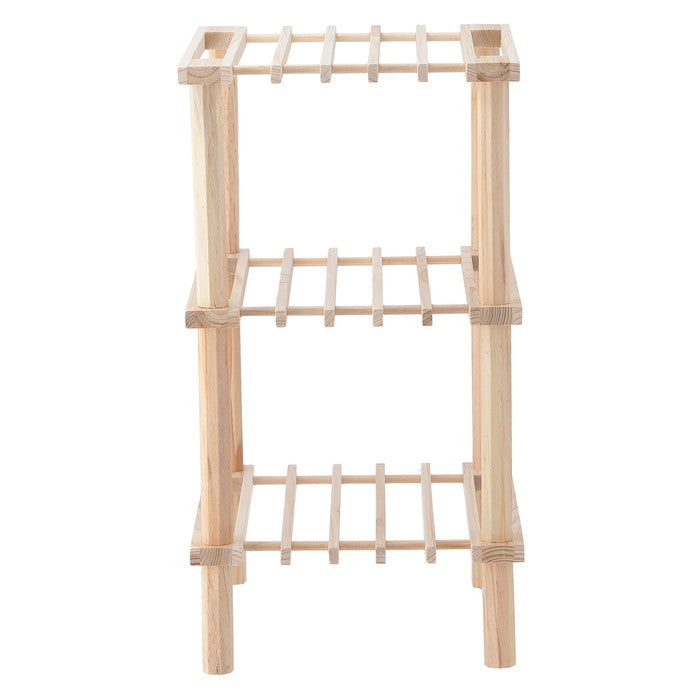 マルチ フリーラック ハーフ 3段 ナチュラル 幅315×奥行265×高さ480 fj-72494の画像