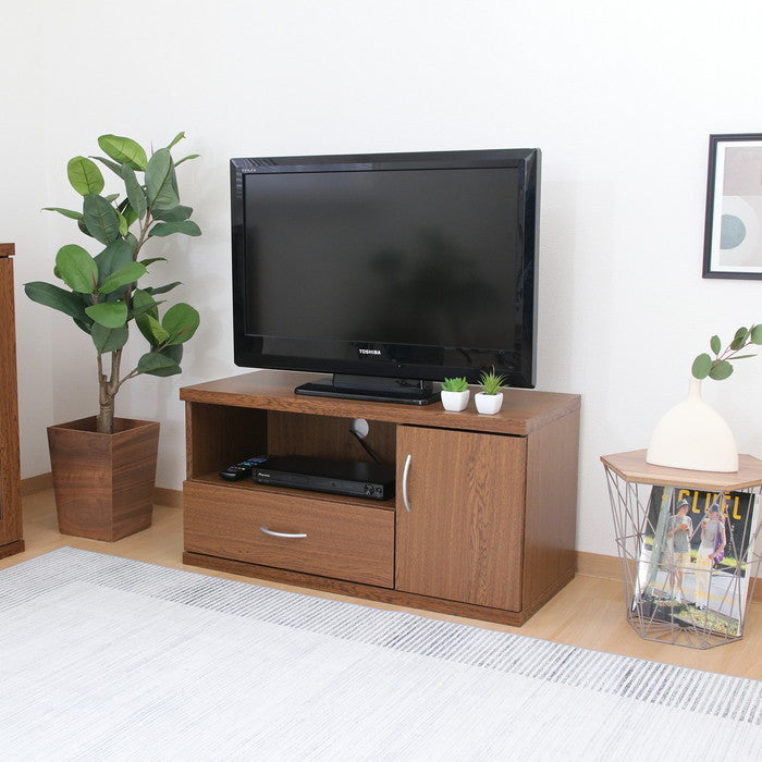 ラルゴ ローボード テレビ台 テレビボード リビングボード オークBR 9045LB オｰクブラウン 幅890×奥行415×高さ450mm fj-73408の画像