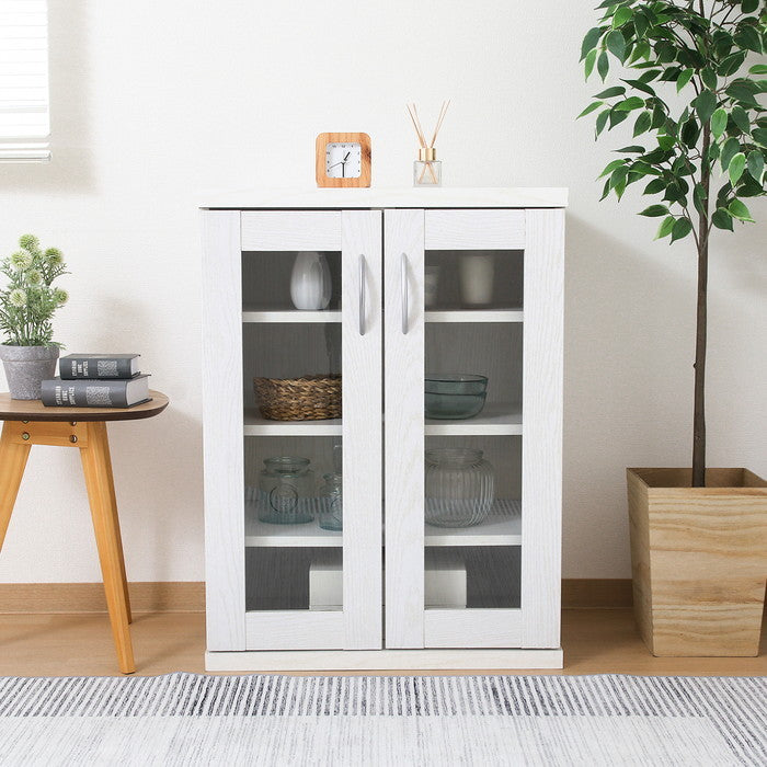 ラルゴ キャビネット オークWH 6080CA オｰクホワイト 幅600×奥行415×高さ800mm fj-73410の画像