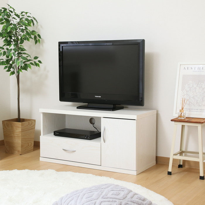 ラルゴ ローボード テレビ台 テレビボード リビングボード オークWH 9045LB オｰクホワイト 幅890×奥行415×高さ450mm fj-73412の画像