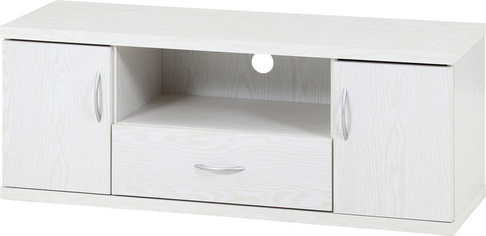 ラルゴ ワイドローボード テレビ台 テレビボード リビングボード オークWH 1245LB オｰクホワイト 幅1180×奥行415×高さ450mm fj-73413の画像